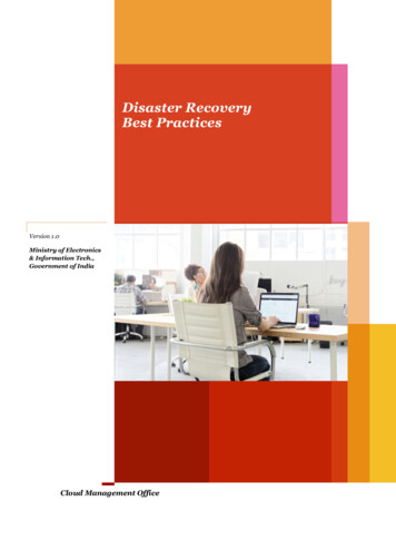 Disaster Recovery Best Practices - Ministry Of Electronics And .