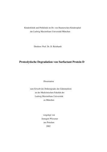 Proteolytische Degradation Von Surfactant Protein D - LMU