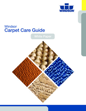 Windsor Carpet Care Guide - CleanLink