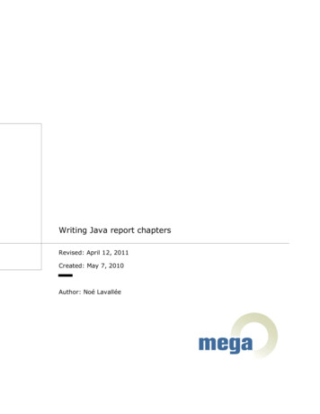 Writing Java Report Chapters - MEGA International S.A.