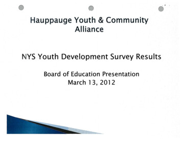 NYS Youth Development Survey Results - Hauppauge Middle School