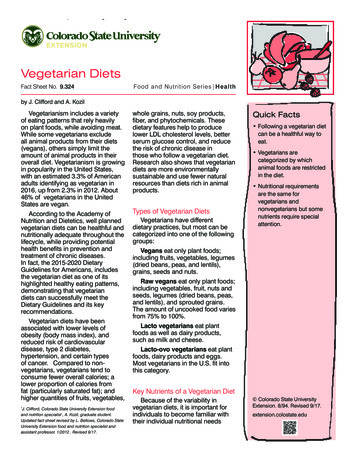 Vegetarian Diets - Extension
