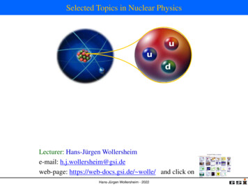 Selected Topics In Nuclear Physics - GSI Wiki