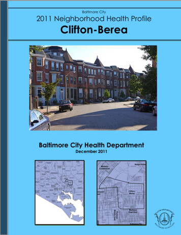 Clifton-Berea - Baltimore City Health Department