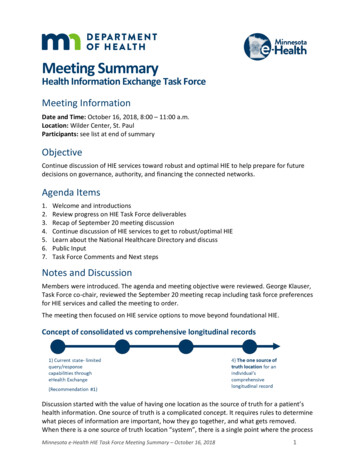 HIE Task Force Meeting Summary--10-16-2018 - Web.health.state.mn.us