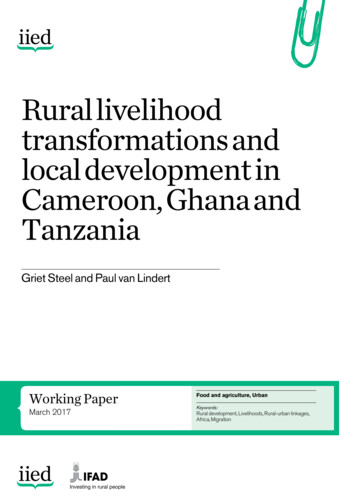 Rural Livelihood Transformations And Local Development In Cameroon .