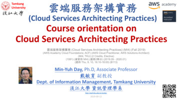 1081CSAP01 Cloud Services Architecting Practices - Tamkang University