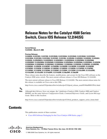 Release Notes For The Catalyst 4500 Series Switch, Cisco IOS Release 12 .