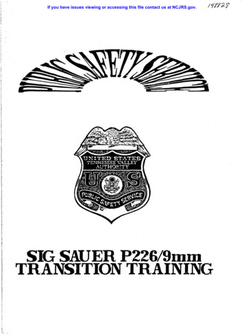 SIGSAUER TRANSITION TRAINING - Office Of Justice Programs