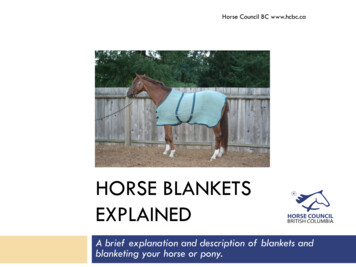 HORSE BLANKETS EXPLAINED - Horse Council BC
