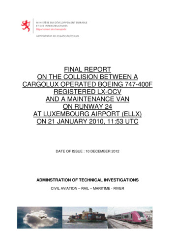 Final Report Serious Incident 21JAN2010 Between Cargolux . - Gouvernement