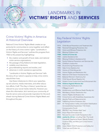 LAARK I VICTIMS' RIGHTS A SERVICES - Office For Victims Of Crime