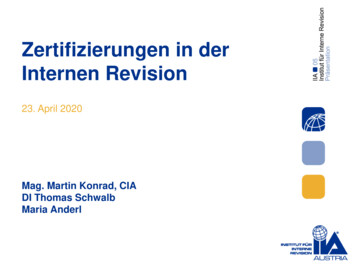 Zertifizierungen In Der Internen Revision - Interne Revision