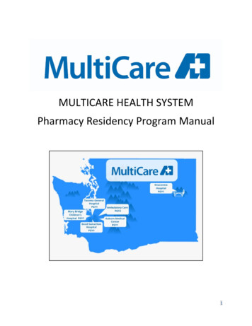 MULTICARE HEALTH SYSTEM Pharmacy Residency Program Manual