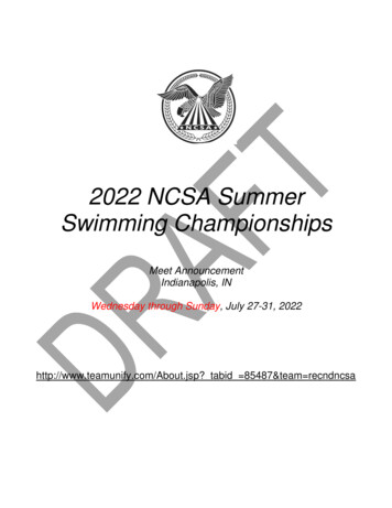2022 NCSA Summer Swimming Championships - TeamUnify
