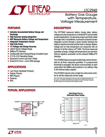 LTC2942 - Battery Gas Gauge With Temperature, Voltage Measurement