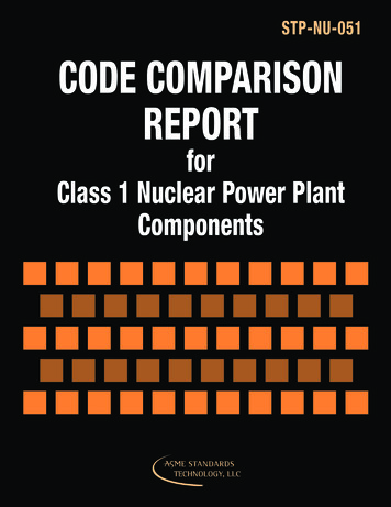 STP-NU-051 CODE COMPARISON REPORT - American Society Of Mechanical .