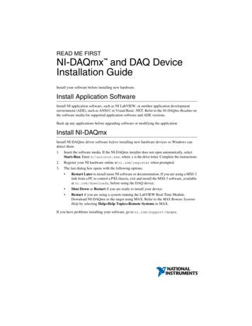 DAQ Getting Started, Read Me First: NI-DAQmx And DAQ Device .