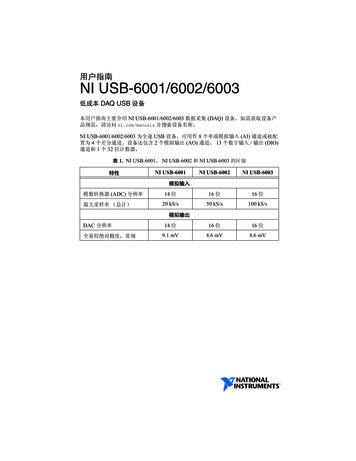 NI USB-6001/6002/6003用户指南 - National Instruments
