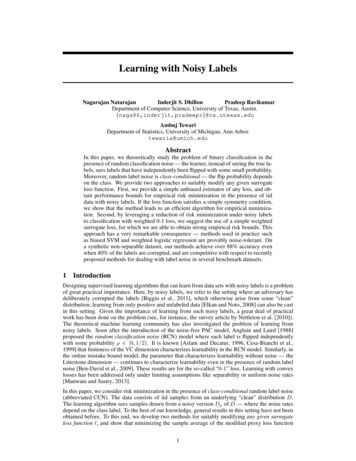 Learning With Noisy Labels - NeurIPS