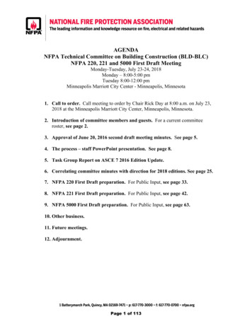 AGENDA NFPA Technical Committee On Building Construction (BLD-BLC) NFPA .