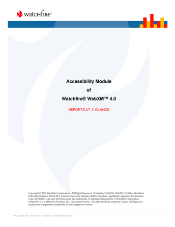 Accessibility Module Of Watchfire WebXM 4