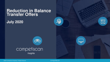 Reduction In Balance Transfer Offers - Competiscan