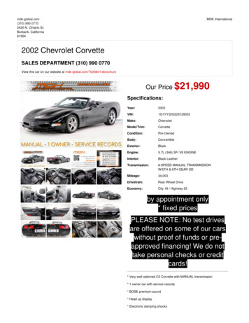 2002 Chevrolet Corvette Burbank, California MDK International