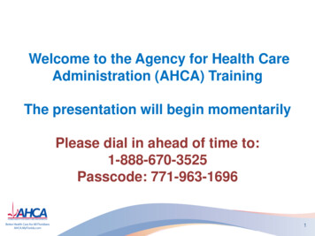 Welcome To The Agency For Health Care Administration (AHCA . - Florida