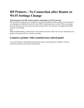 HP Printers - No Connection After Router Or Wi-Fi Settings Change