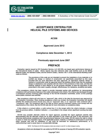 Acceptance Criteria For Helical Pile Systems And Devices