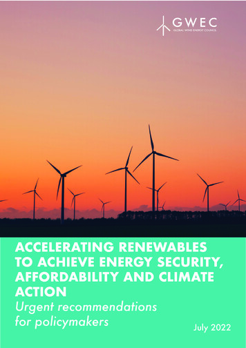 Accelerating Renewables To Achieve Energy Security, Affordability And .
