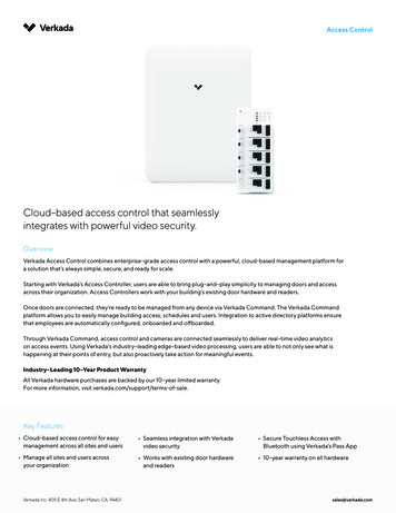 Cloud-based Access Control That Seamlessly Integrates With . - Verkada