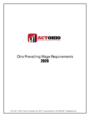 Ohio Prevailing Wage Requirements 2020