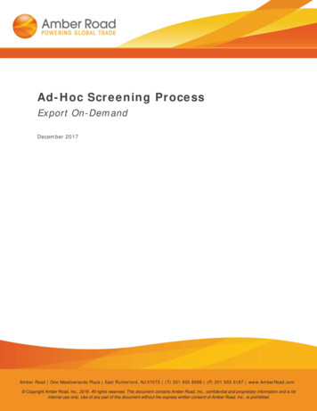 Ad-Hoc Screening Process - Office Of Export Compliance