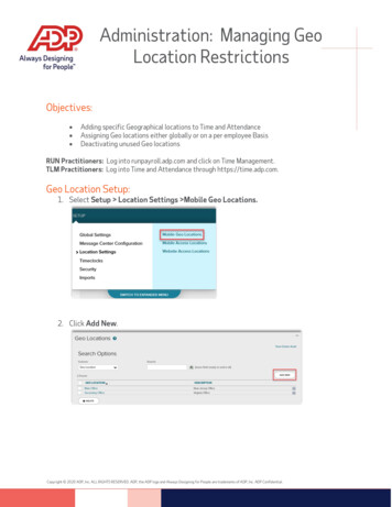 Administration Guide - Managing Mobile Geo Locations