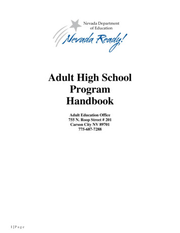 Nevada Adult High School Handbook