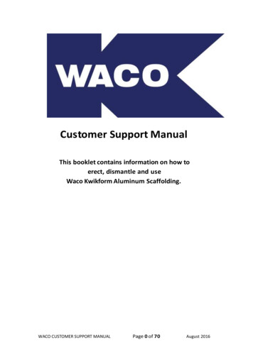 Customer Support Manual - Waco KwikForm