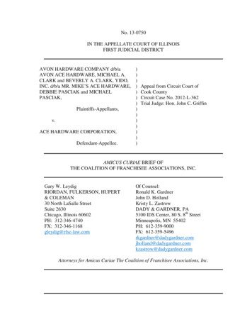 Amicus Brief - DDIFO Dunkin' Donuts Independent Franchise Owners