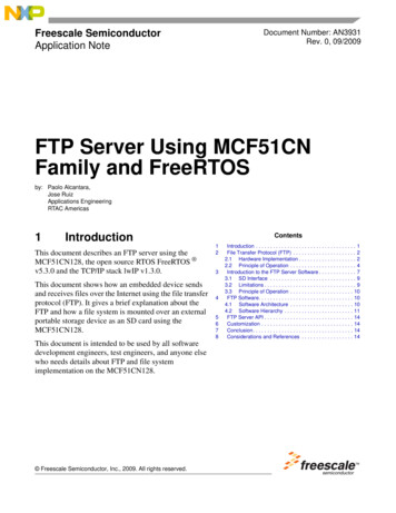 FTP Server Using MCF51CN Family And FreeRTOS - NXP
