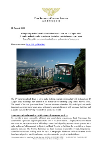 18 August 2022 Hong Kong Debuts The 6th Generation Peak Tram On 27 .