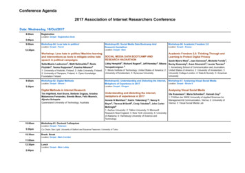 Conference Agenda 2017 Association Of Internet Researchers . - AoIR
