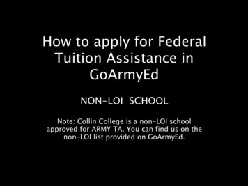 How To Apply For Federal Tuition Assistance In GoArmyEd - Collin College