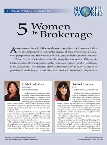 B R O K E R W O R L D M A G A Z I N E 5 Women In Brokerage - Landers-Stein