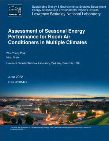 Assessment Of Seasonal Energy Performance For Room Air Conditioners In .