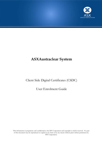 Client Side Digital Certificates - User Enrolment Guide - Austraclear .