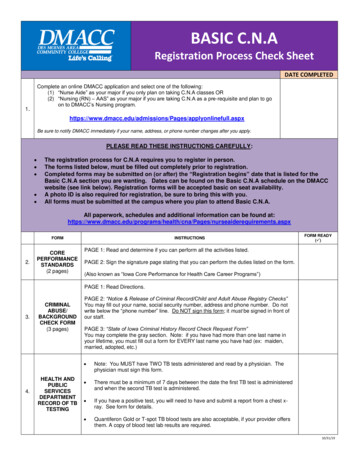 Basic CNA Checklist - Des Moines Area Community College