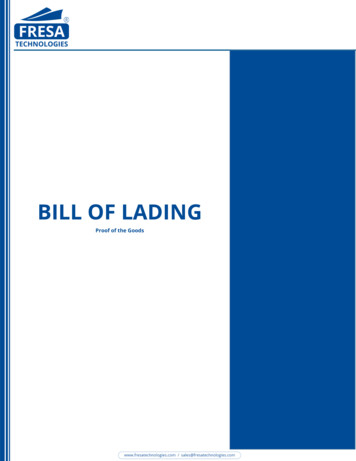 MSC BILL OF LADING - Mediterranean Shipping Company