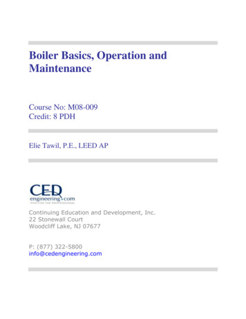 Boiler Basics, Operation And Maintenance - CED Engineering
