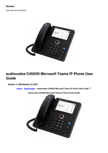 Audiocodes C455HD Microsoft Teams IP Phone User Guide - Manuals 